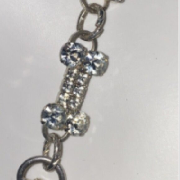 💎🦴🐶Dog Bone Crystal Rhinestone Necklace puppy 15.5 inches #Unisex💎🦴 - Picture 8 of 12
